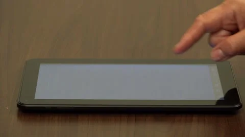 Close up to hand using tablet  Stock Footage 46216463