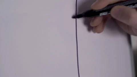 Close up of hand, which is drawing bitcoin icon on the whiteboard. Stock Footage 85628303
