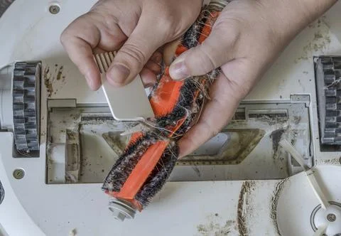 Close-up hand with without gloves cleans Stock Photos