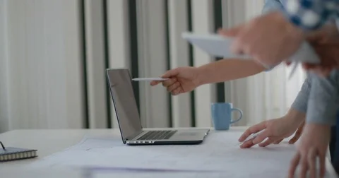 Close-up of the hand of working designers Stock Footage 82273691