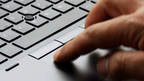 Close up hand working at modern laptop tapping on keypad footage 4k Stock Footage 108190919