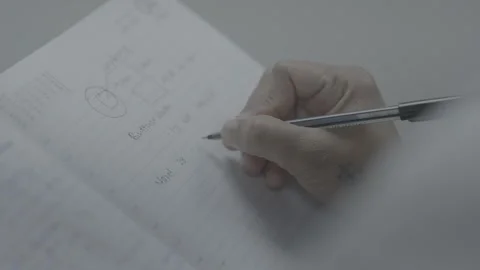 Close-up of hand writing in a diary 스톡 동영상 327358464