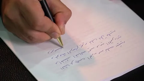 Close-Up of Hand Writing Stock Footage 315786911