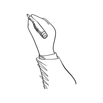 Close-up hand writing with marker vector illustration sketch hand drawn with イラスト素材