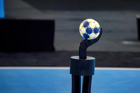Close up handball on stand Foto stock