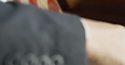 Close-up handheld shot of mans hand playing record player Stock Footage 120162764