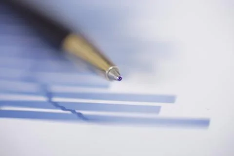 Close up. handle on the financial chart Photos