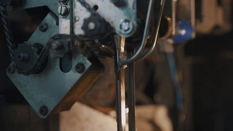 Close up handle shot of automatic mechanism Stock Footage 126933638