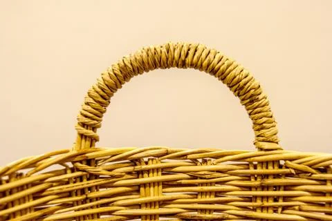 Close up handle wicker basket Stock Photos