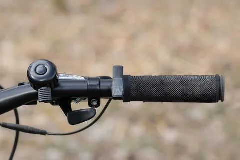Close-up of the handlebars of an electric bicycle.Throttle button on the e-bi Photos