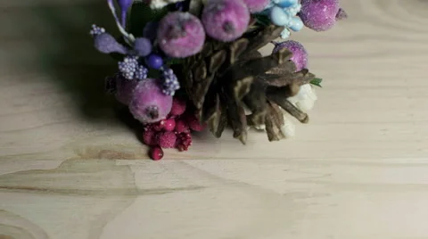 Close up of handmade Buttonhole with cone. Stock Footage 60672708