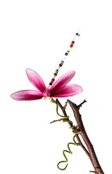 Close up handmade dragonfly 스톡 사진