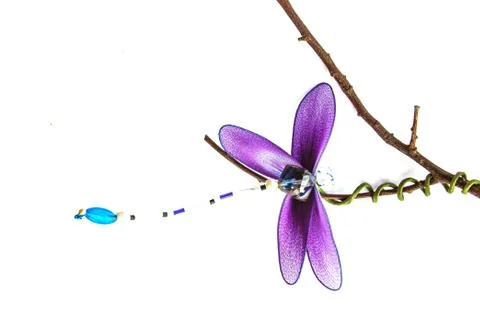 Close up handmade dragonfly 스톡 사진