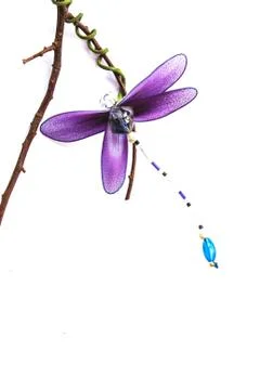 Close up handmade dragonfly 스톡 사진