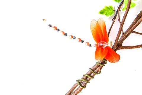 Close up handmade dragonfly 스톡 사진