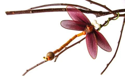 Close up handmade dragonfly 스톡 사진
