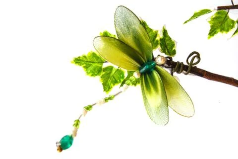 Close up handmade dragonfly 스톡 사진