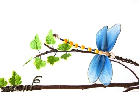 Close up handmade dragonfly 스톡 사진