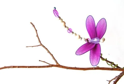 Close up handmade dragonfly 스톡 사진