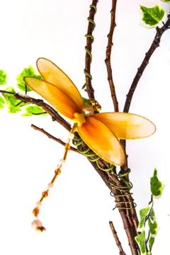 Close up handmade dragonfly 스톡 사진