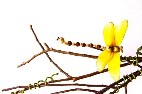 Close up handmade dragonfly 스톡 사진
