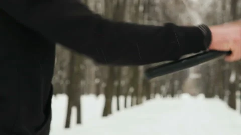Close-up of the hands of an active young man, a fighter of martial arts, in Vídeo Stock 111997768