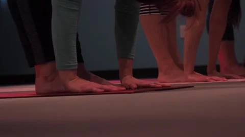 Close up of hands and feet on a yoga mat Stock Footage 59730082