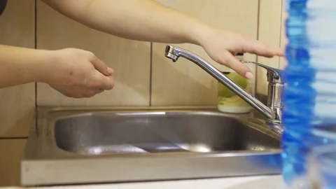 Close-up of hands being washed with soap Stock Footage 127059839