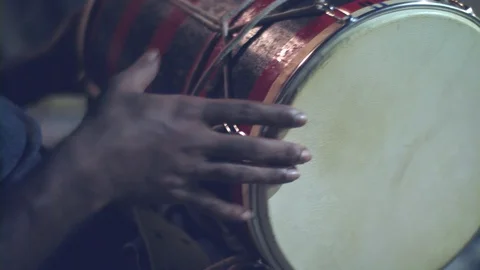 Close up of hands of a black man playing a drum Stock-Footage 121683081