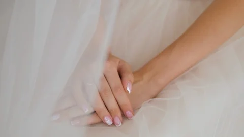 Close up of the hands of the bride Stock Footage 119532431
