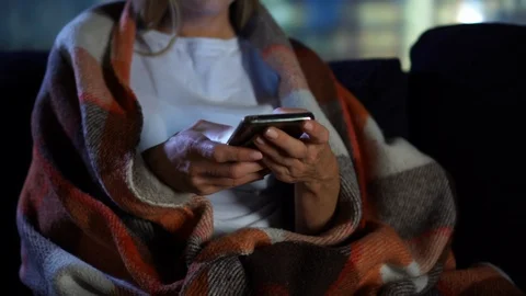 Close up hands browsing the internet with mobile phone Stock Footage 95397525