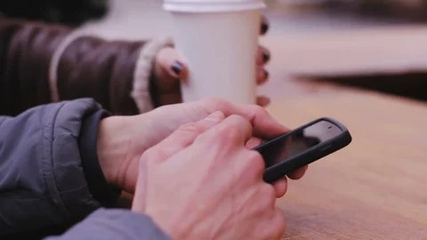 Close up hands with cellphone Stock Footage 84993020