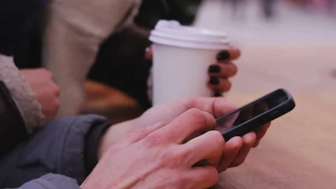 Close up hands with cellphone Stock Footage 84993048