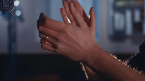 Close Up Hands Clapping To Beat Stock Footage 284745500