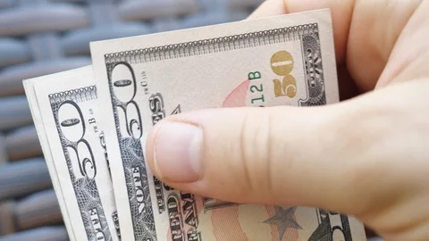 Close up of hands counting money Stock Footage 111899807