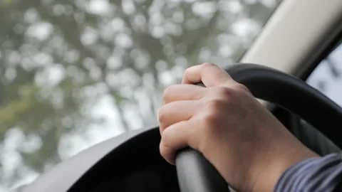 Close up of Hands Driving Car Concept Video stock 143260532