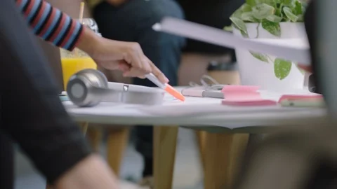 Close up hands engineers developing fitness app software for mobile technology Stock Footage 96894272