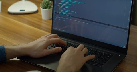 Close up hands engineers developing software app using digital laptop computer Stock Footage 129457962