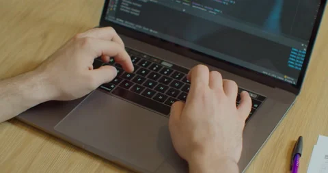 Close up hands engineers developing software app using digital laptop computer Stock Footage 137178597
