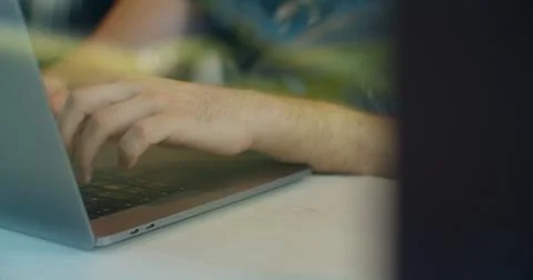 Close up hands engineers developing software app using digital laptop computer 스톡 사진