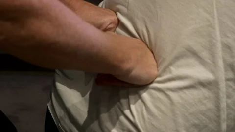 Close up of hands giving back massage on a man. Stock Footage 259756242