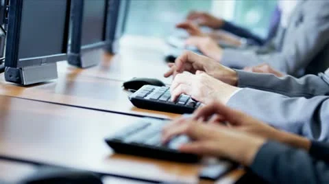 Close Up Hands IT Team Giving Customer Technical Support Stock Footage 12565357