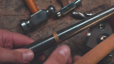 Close up of hands of jewelry maker Stock Footage 112271001