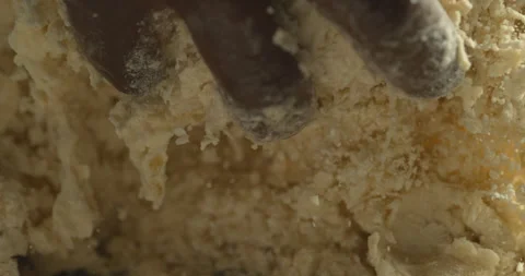 Close up of hands Kneading dough in super slow motion Stock Footage 154889843