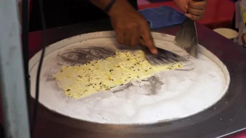 Close-up hands making ice cream in the street of Thailand Stock Footage 199022965