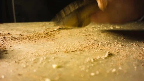 Close-up hands of man chopping chocolate Stock Footage 79780592