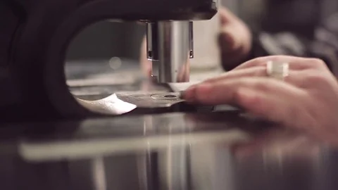Close-up of hands of man working with metal. Stock-Footage 77006501