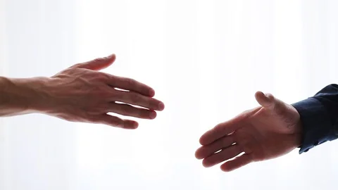 Close up of the hands of men , shake hands with each other Stock-Footage 127756908