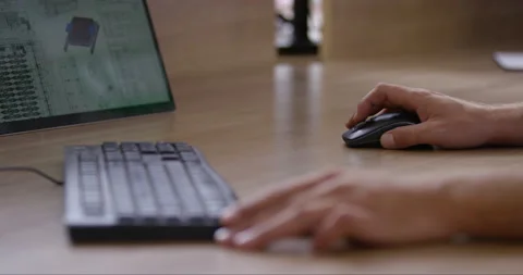 Close Up Of Hands Next To Keyboard Stock Footage 142871747
