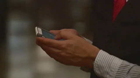 Close up hands operating mobile smartphone Stock Footage 50981779